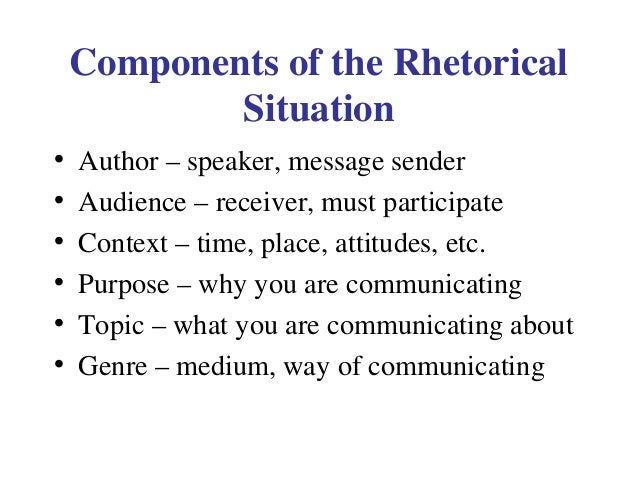 rhetorical situation power point rhetorical situation