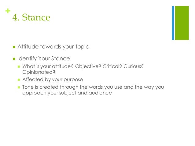 What is a stance in an argumentative essay image