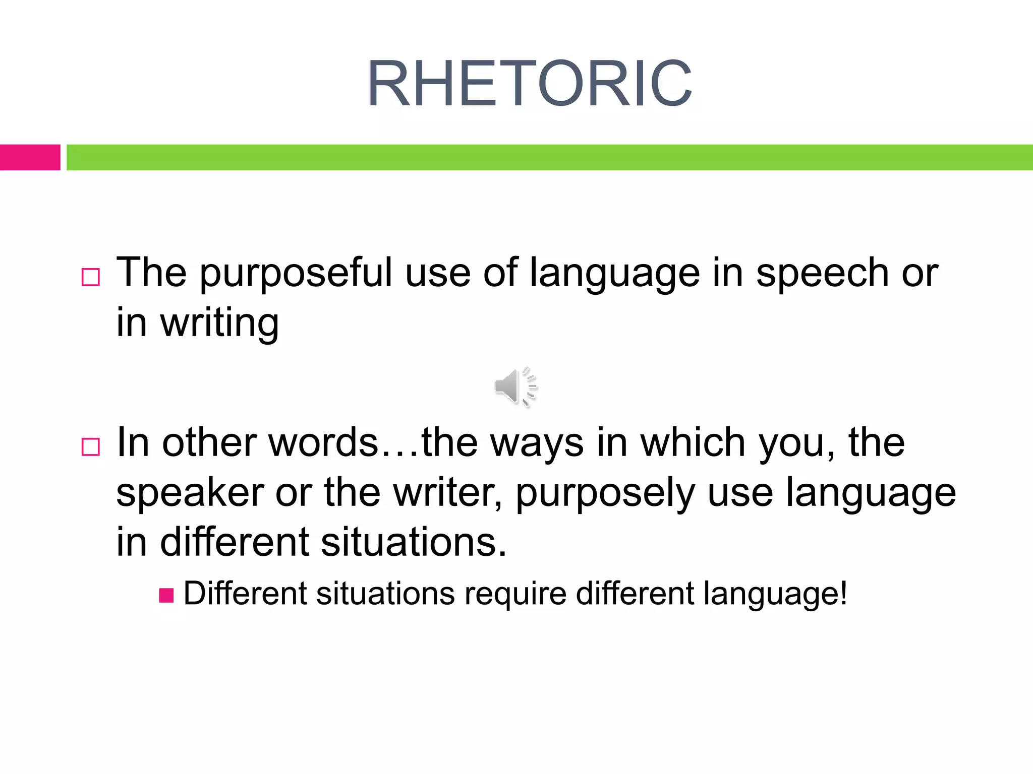 Rhetorical Situations Lecture (01/15) | PPTX