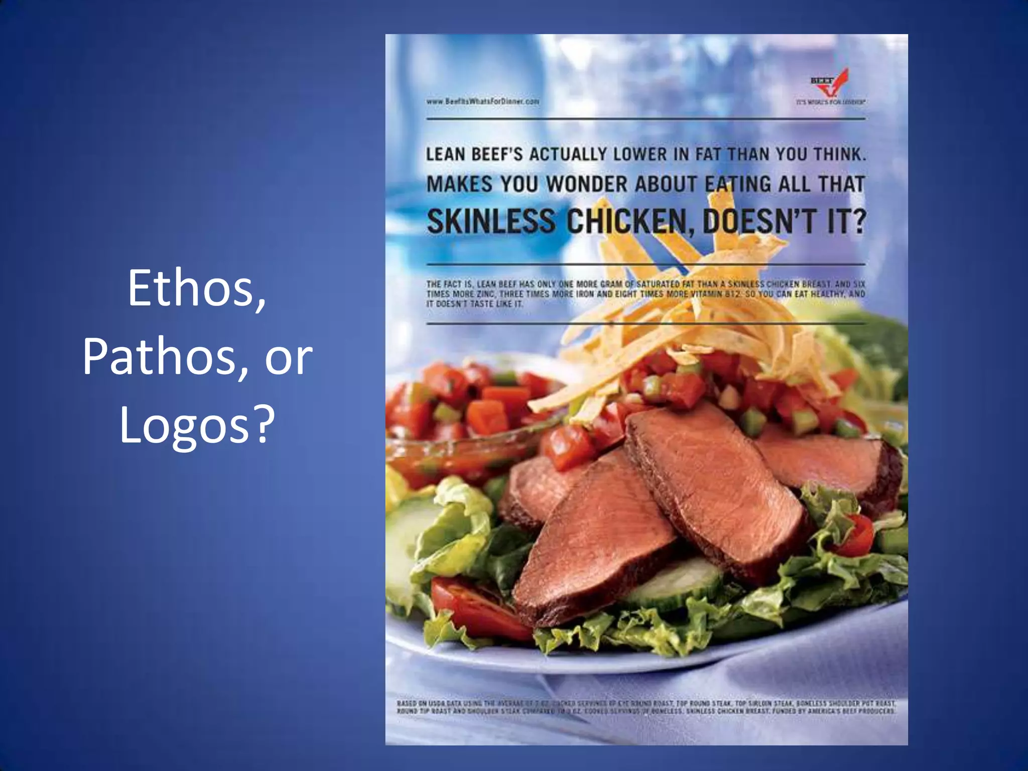 Ethos,
Pathos, or
Logos?
 