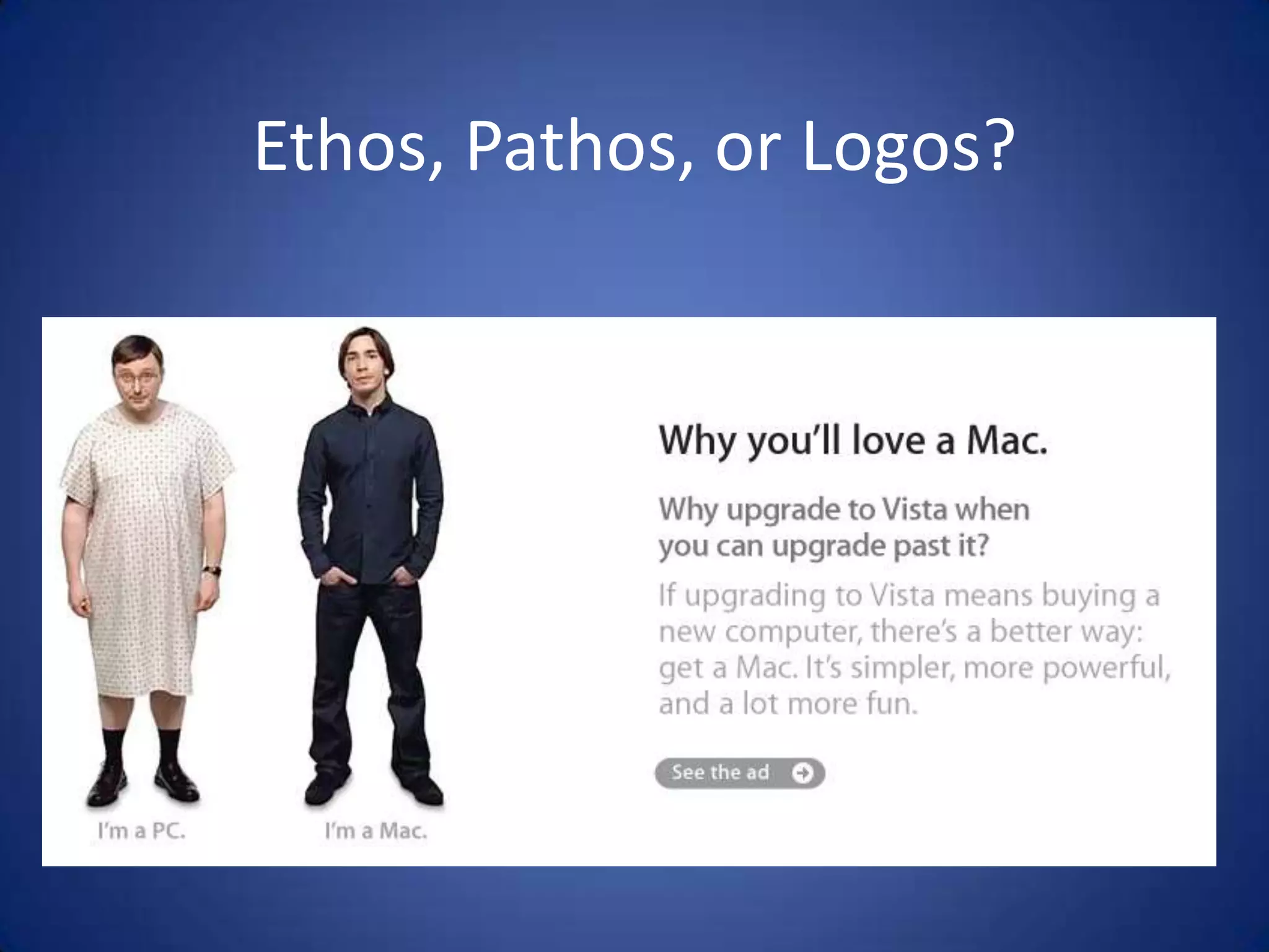 Ethos, Pathos, or Logos?
 