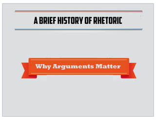 Text
ABRIEFHISTORYOFRHETORIC
Why Arguments Matter
 