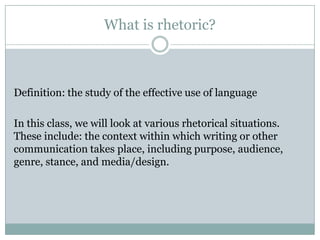 what does rhetorical analysis mean