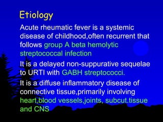 Recurrent Rheumatic Fever Rheumatic fever | PPT