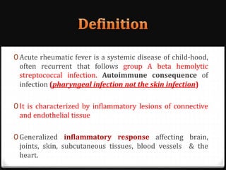 Recurrent Rheumatic Fever Rheumatic fever | PPTX