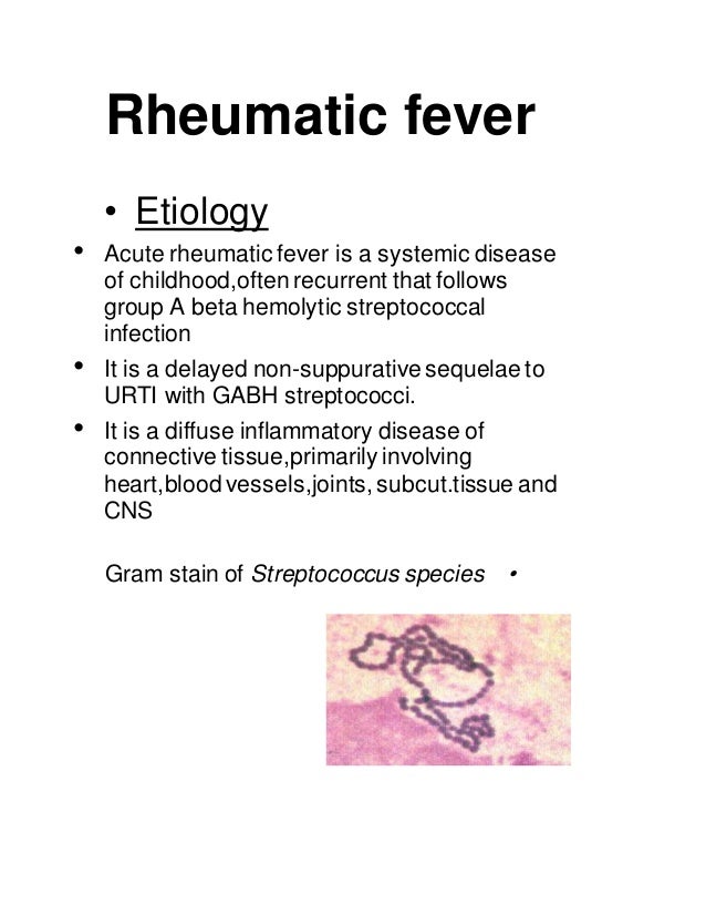 Rheumatic fever in pediatrics