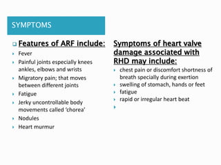 Rhd Swelling Rheumatic fever and Rheumatic heart disease | PPTX