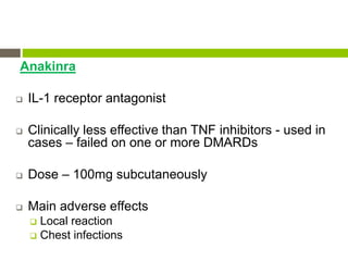 Anakinra Rash Rheumatoid arthritis | PPTX