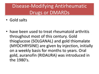 Disease-Modifying Antirheumatic Drugs or DMARDs<br />The usual adult dose for treating malaria is 800 mg initially, follow...