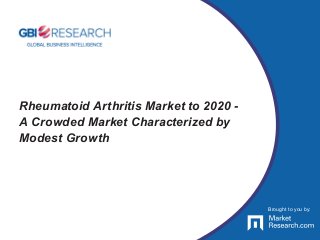 Brought to you by:
Rheumatoid Arthritis Market to 2020 -
A Crowded Market Characterized by
Modest Growth
Brought to you by:
 