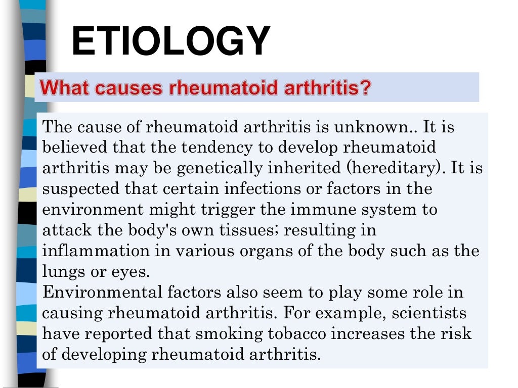 Rheumatoid arthritis ppt by ann..
