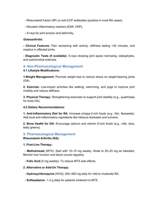 Rheumatoid Arthritis (RA) and Osteoarthritis (OA) Management Guidelines ...