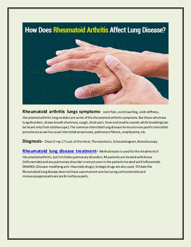 Rheumatoid Lung Disease Treatment