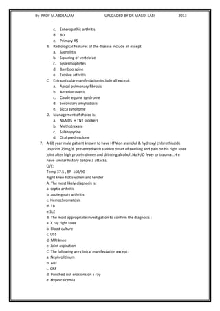 Sample Rheumatology Note Rheumatology | PDF