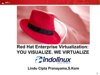 Red Hat Enterprise Virtualization:
YOU VISUALIZE. WE VIRTUALIZE


     Lindu Cipta Pranayama,S.Kom
                                     1
 