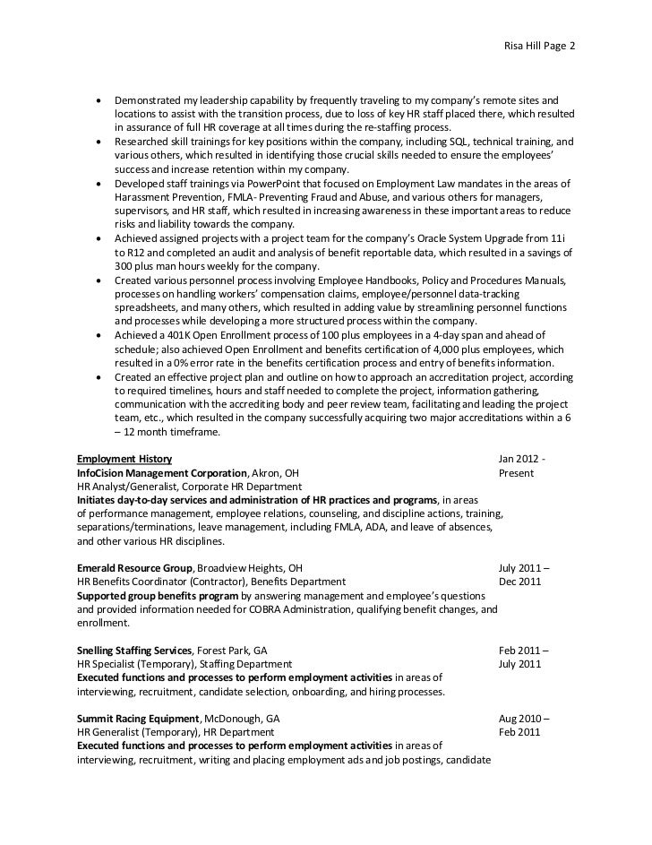 staffing specialist resumes