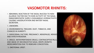 Rhinitis.pptx | Ear, Nose and Throat Conditions | Diseases and Conditions