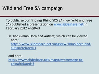 Rhinoceros horn RISK TO HUMANS | PPTX