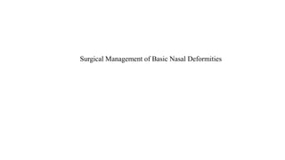 Surgical Management of Basic Nasal Deformities
 