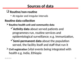 Routine Data Routine health information system in health care | PPTX