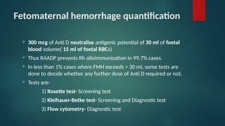Fmh Test Rhogam Rh isoimmunisation and its complication ppt.pptx