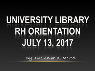 By: Ime Amor A. Mortel