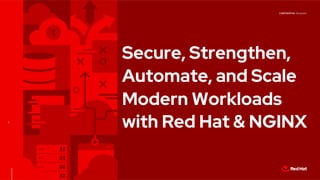 CONFIDENTIAL Designator
1
Secure, Strengthen,
Automate, and Scale
Modern Workloads
with Red Hat & NGINX
 