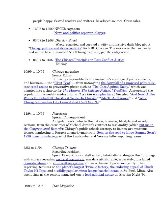 correspondent resume