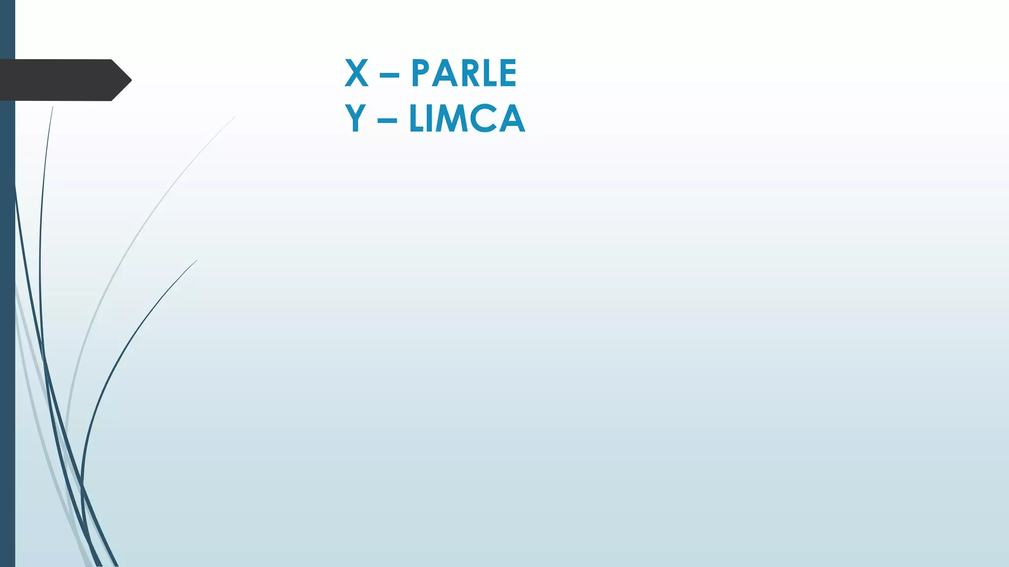 X – PARLE 
Y – LIMCA 
 