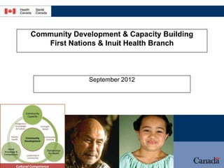 Community Development & Capacity Building
   First Nations & Inuit Health Branch



              September 2012
 