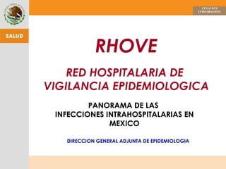 RHOVE RED HOSPITALARIA DE  VIGILANCIA EPIDEMIOLOGICA DIRECCION GENERAL ADJUNTA DE EPIDEMIOLOGIA PANORAMA DE LAS  INFECCIONES INTRAHOSPITALARIAS EN MEXICO 
