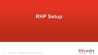 Oracle Rapid Home Provisioning 12.216 22.09.2017
RHP Setup
 