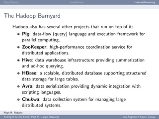 Map/Reduce                                        mapReduce              HadoopStreaming




The Hadoop Barnyard
       Ha...