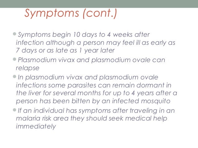 Rhsi 2015, Plasmodium species (Malaria) malaria symptom diagram 