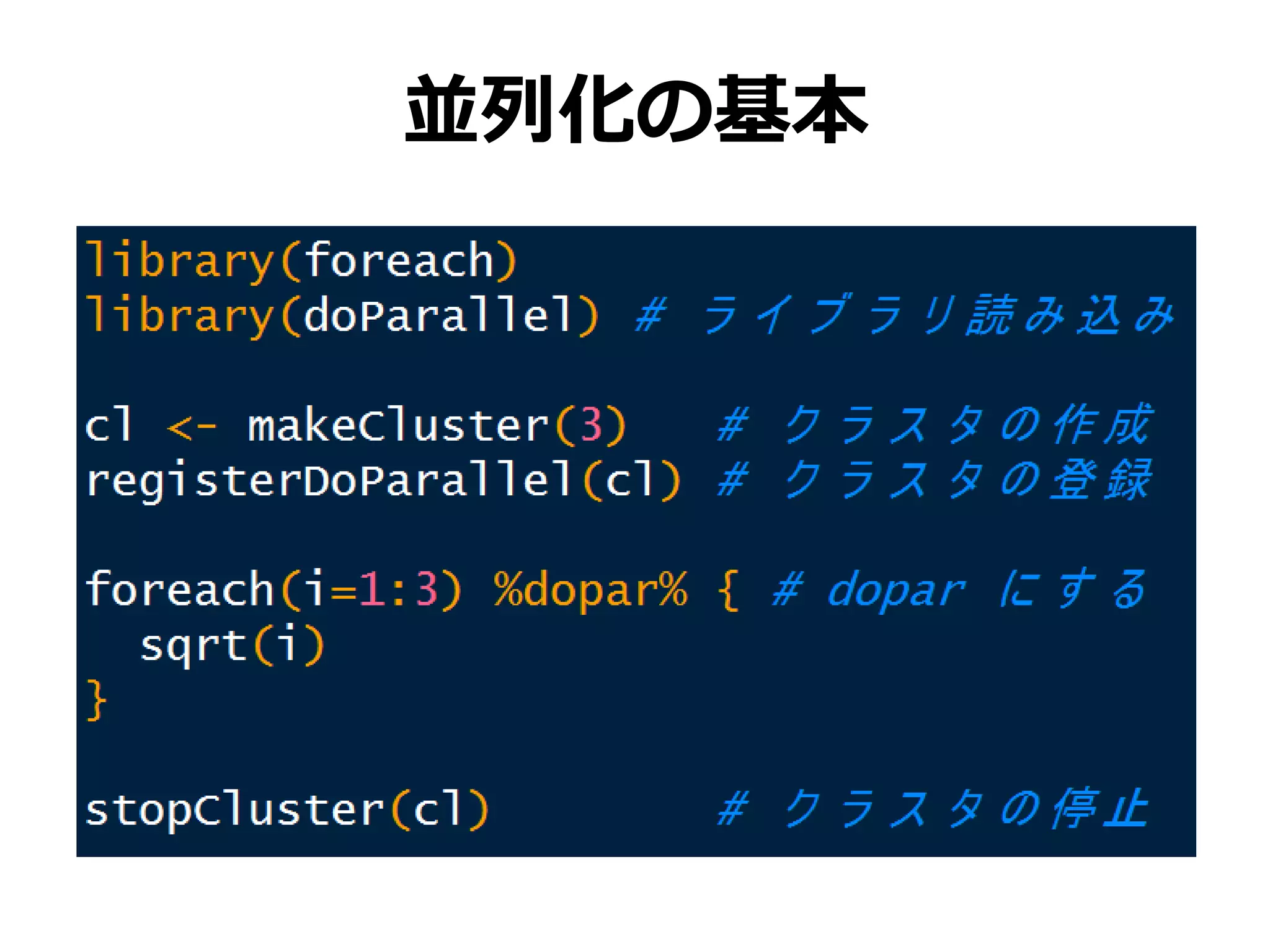 20
並列化の基本
 