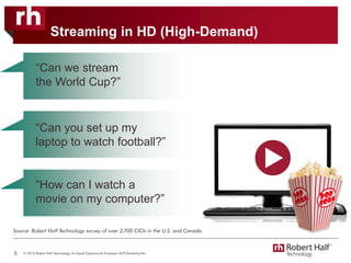 Streaming in HD (High-Demand)
“Can we stream
the World Cup?”
5
“Can you set up my
laptop to watch football?”
“How can I watch a
movie on my computer?”