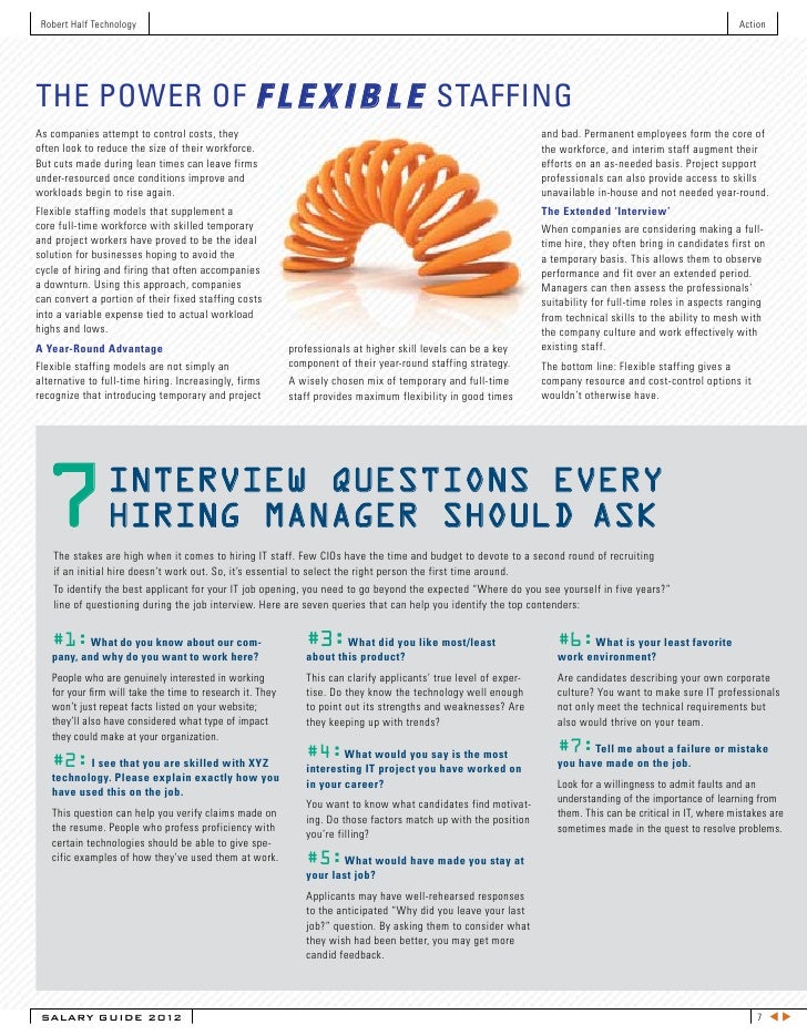 2012 Salary Guide Robert Half Technology