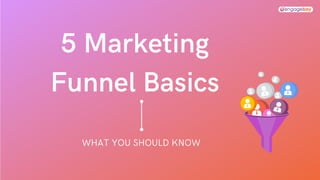 5 Marketing
Funnel Basics
WHAT YOU SHOULD KNOW
 