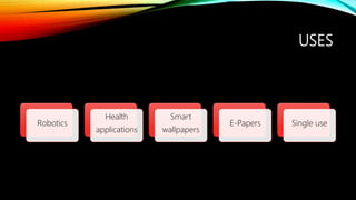 USES
Robotics
Health
applications
Smart
wallpapers
E-Papers Single use
 