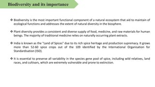 Biodiversity and Conservation of plantation crops. | PPTX