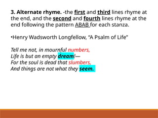Exercises on Rhymmme Scheme in English 8 | PPTX