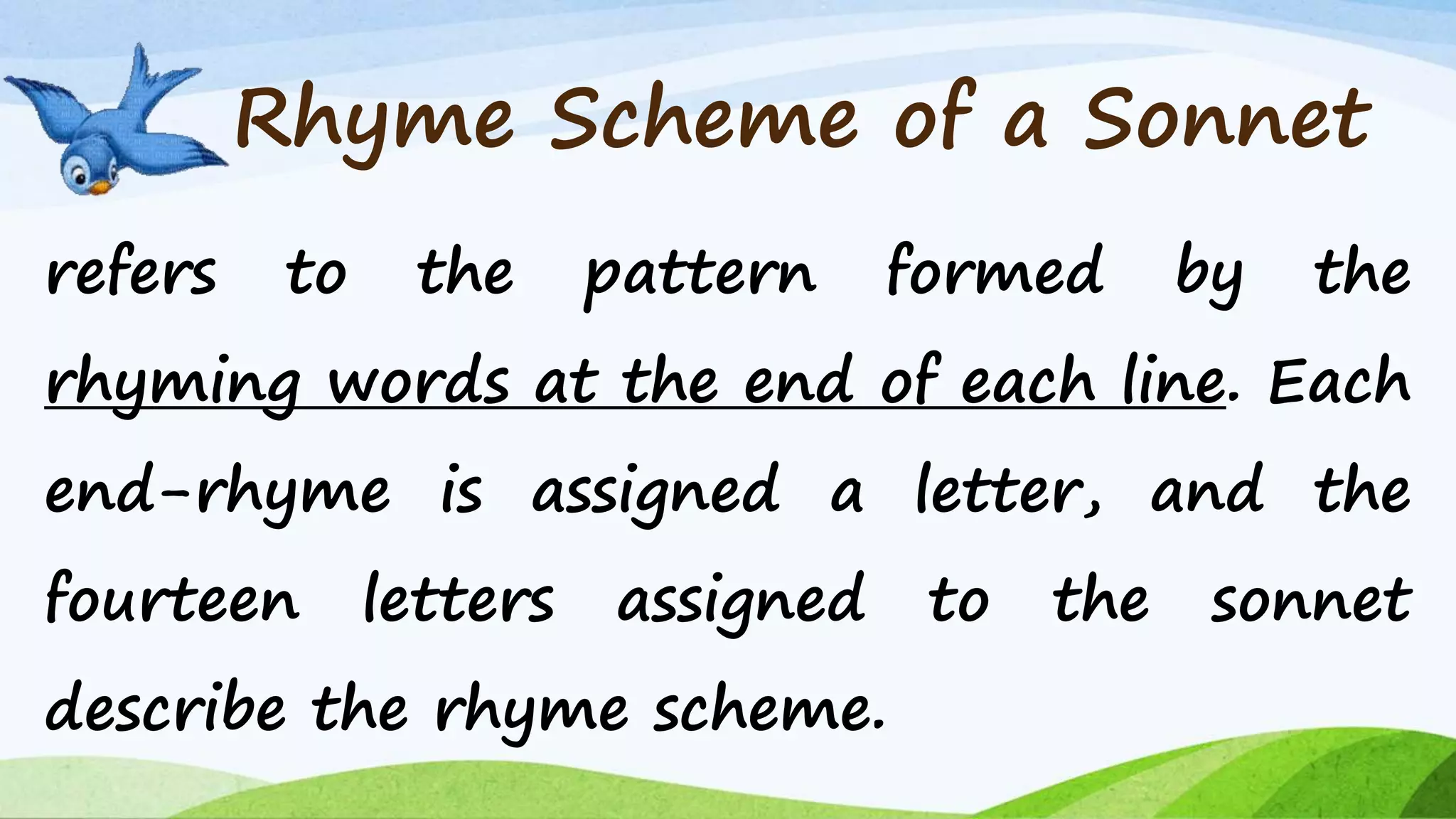 Rhyme scheme (English 9) ppt by hush | PPTX