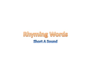 Short A Sound RhymingWords 