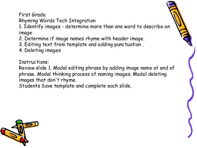 Printables Rhymes For Grade 1 rhyming words 1st grade first tech integration 1 identify images determine more than one word