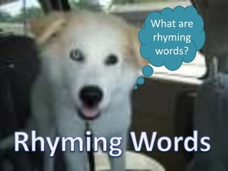 What are
rhyming
 words?
 