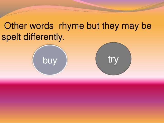 Rhyming words slideshare