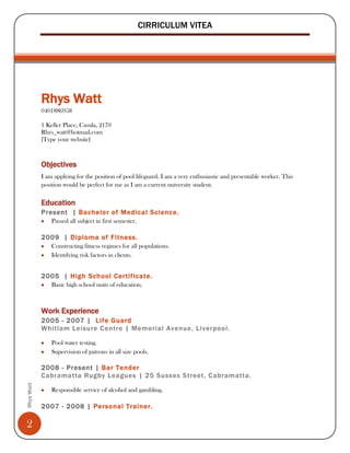 Rhys resume