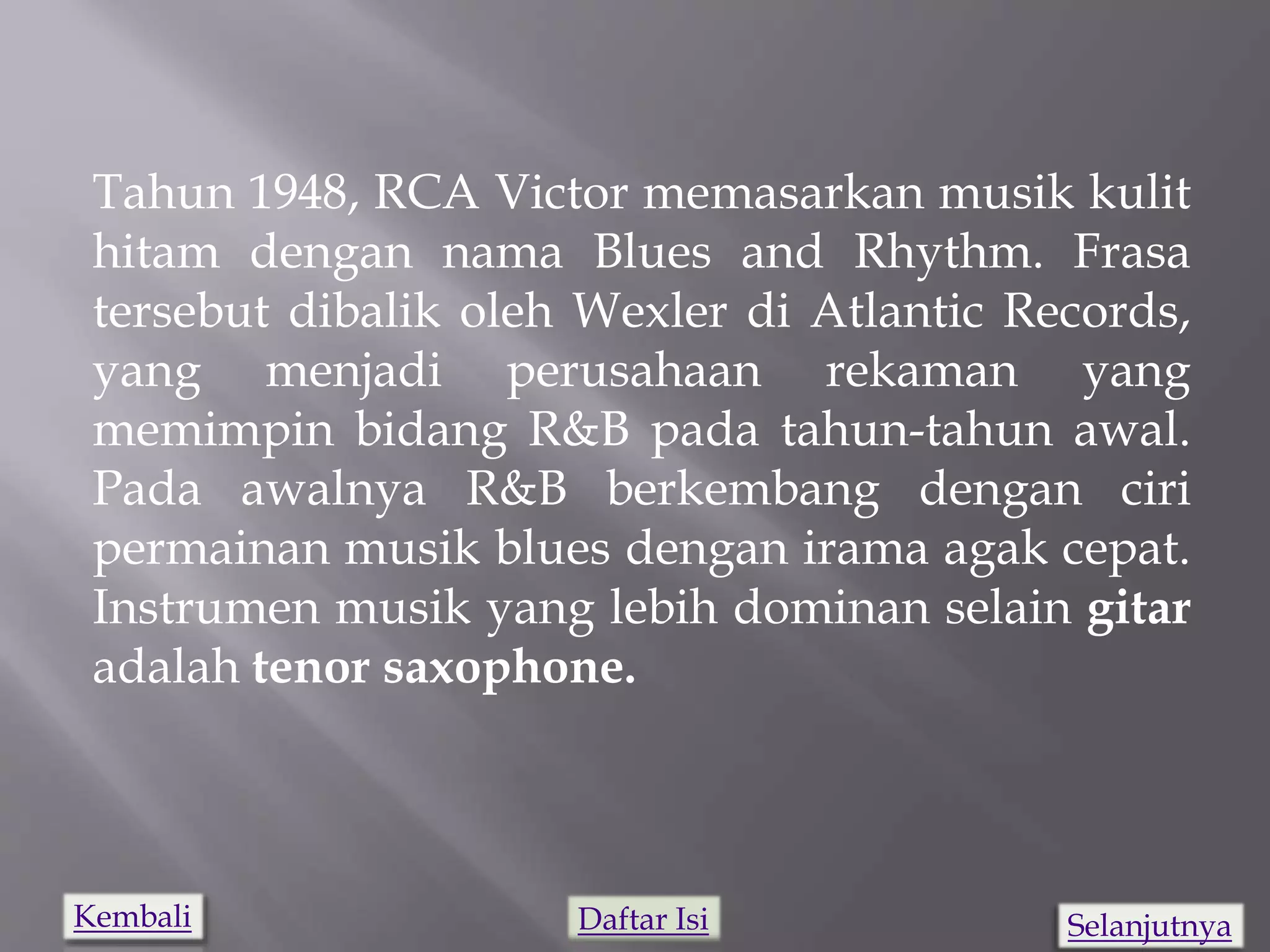 Rhythm and blues (r b) | PPTX