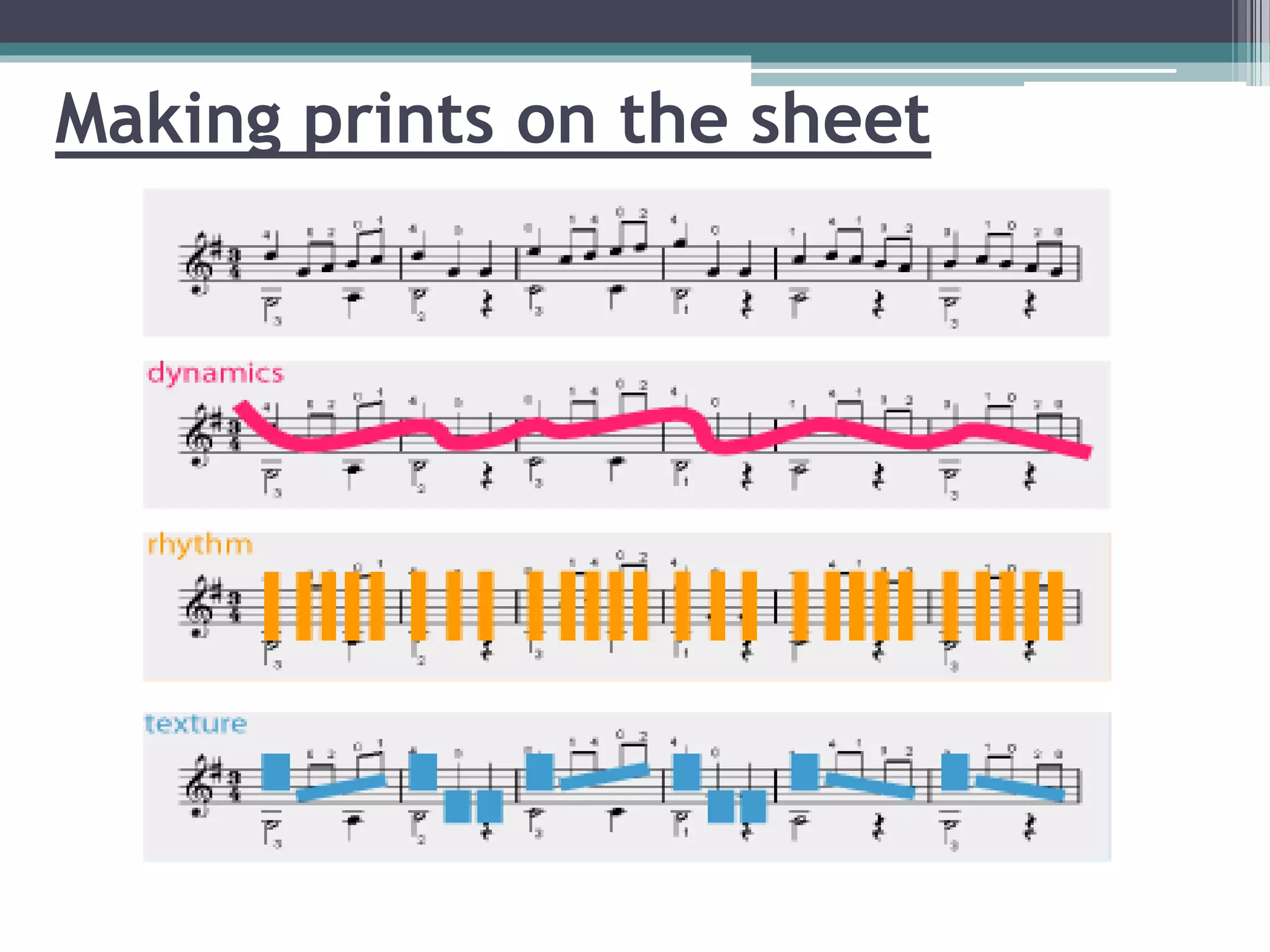 Making prints on the sheet 
 