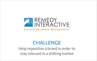 CHALLENGE 
Help reposition a brand in order to 
stay relevant in a shifting market 
 